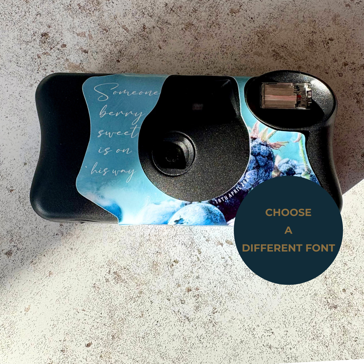 Berry Sweet blueberry and blackberry baby shower camera wraps - product gallery image 11