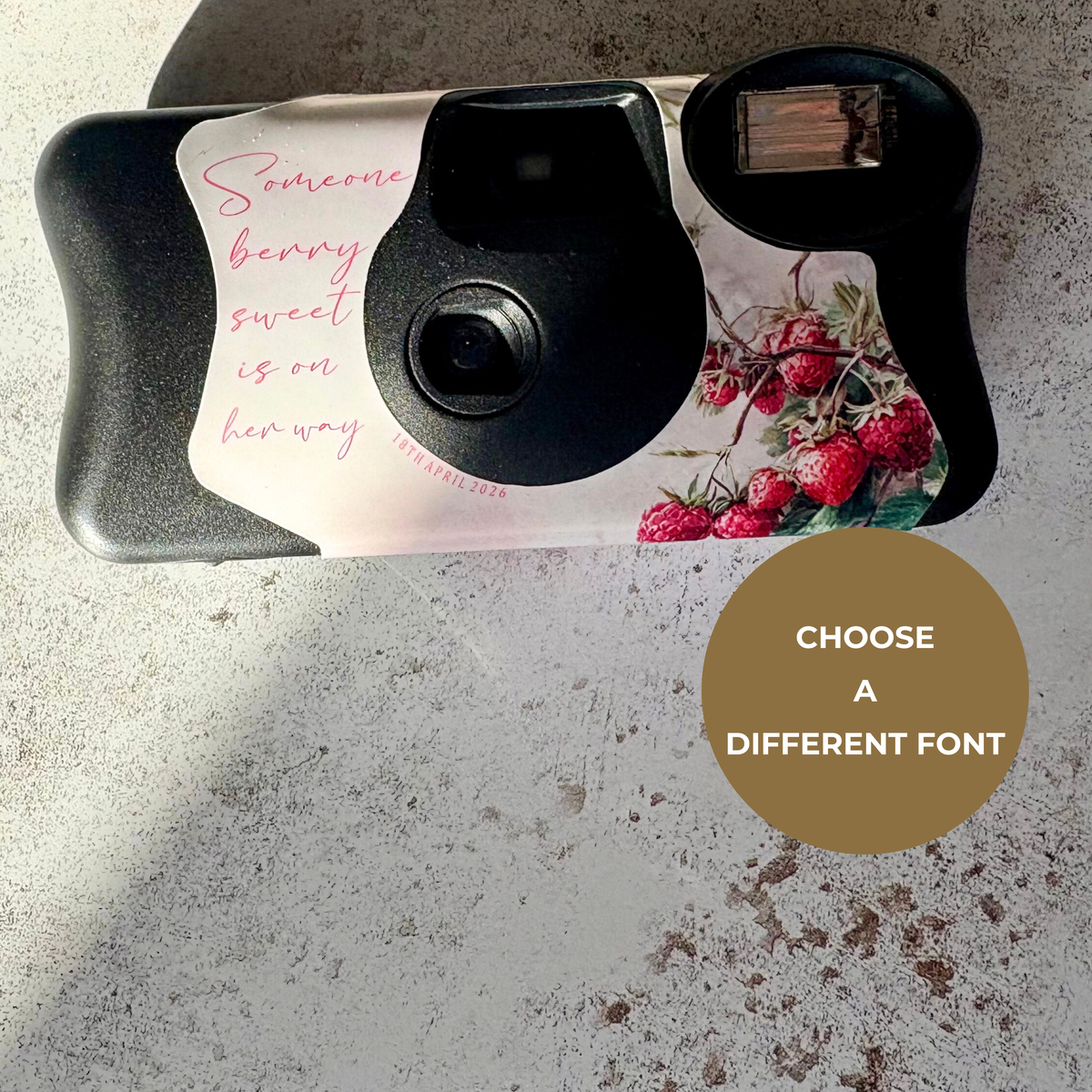 Berry Sweet strawberry and raspberry baby shower camera wraps - product gallery image 11