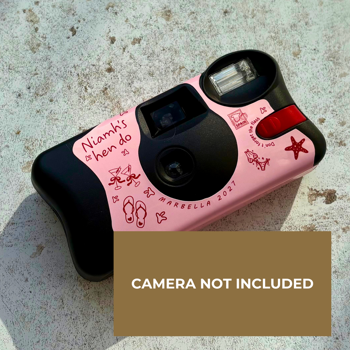 Marbella hen party personalised camera wrap - camera not included
