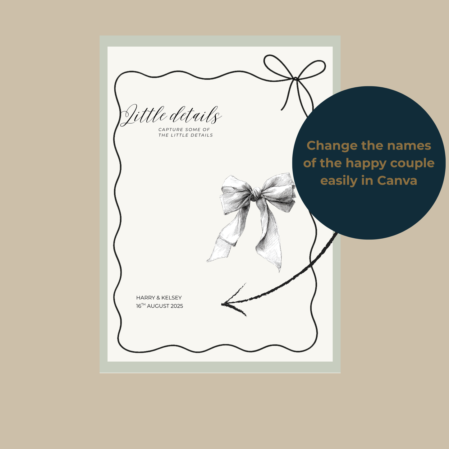 Wedding Photo Prompts and Camera Wrap Template | Digital Download