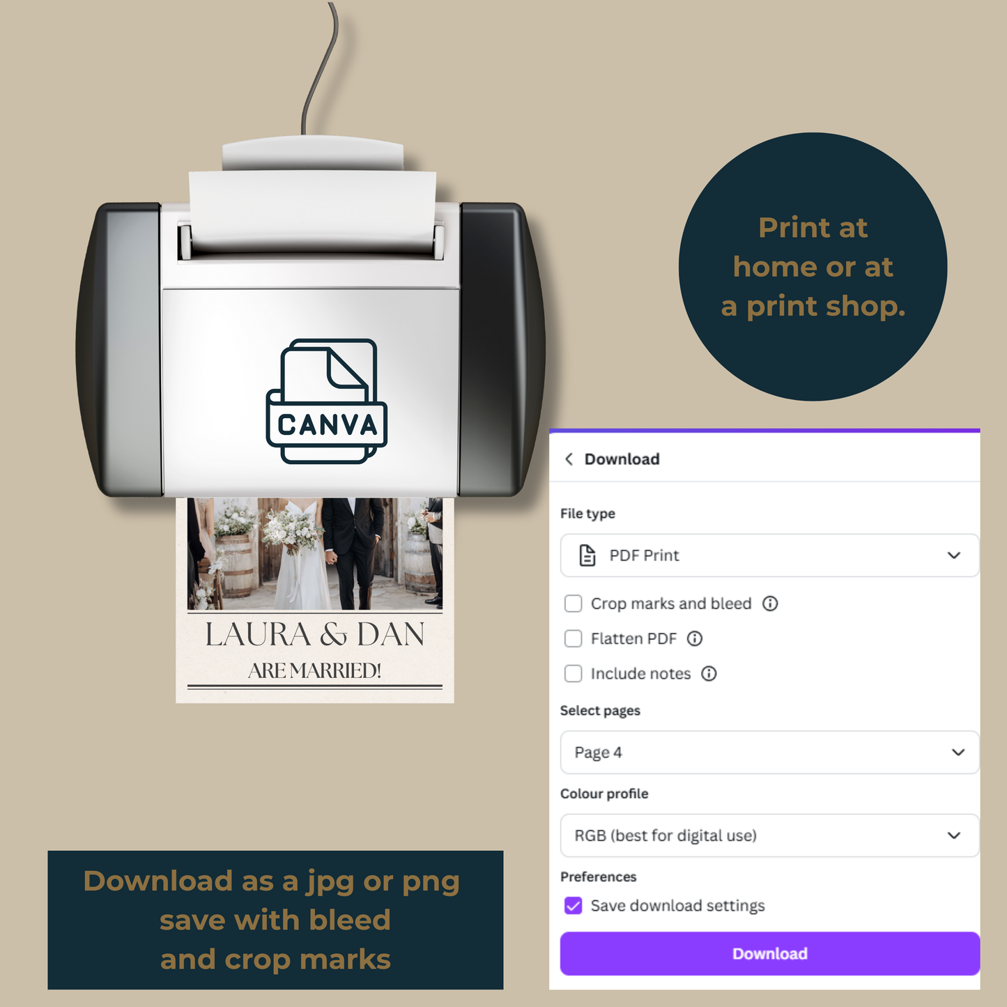 Greek Wedding Newspaper Template for Guests with Matching Camera Wrap – Printable, Canva Editable