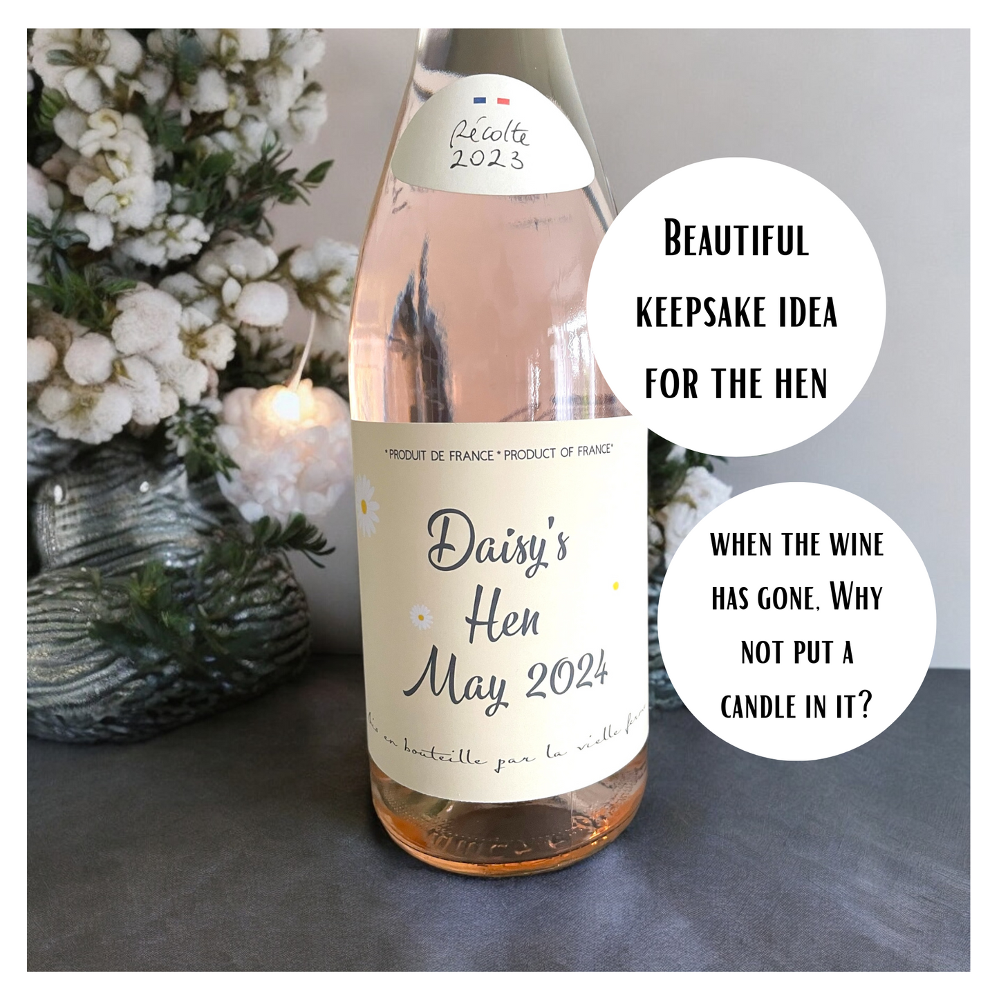 Hen Party Personalised Wine Bottle Label