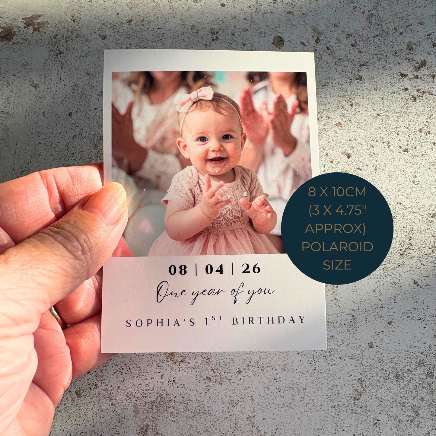 Personalised Polaroid Style First Birthday Fridge Magnet – One Year of You