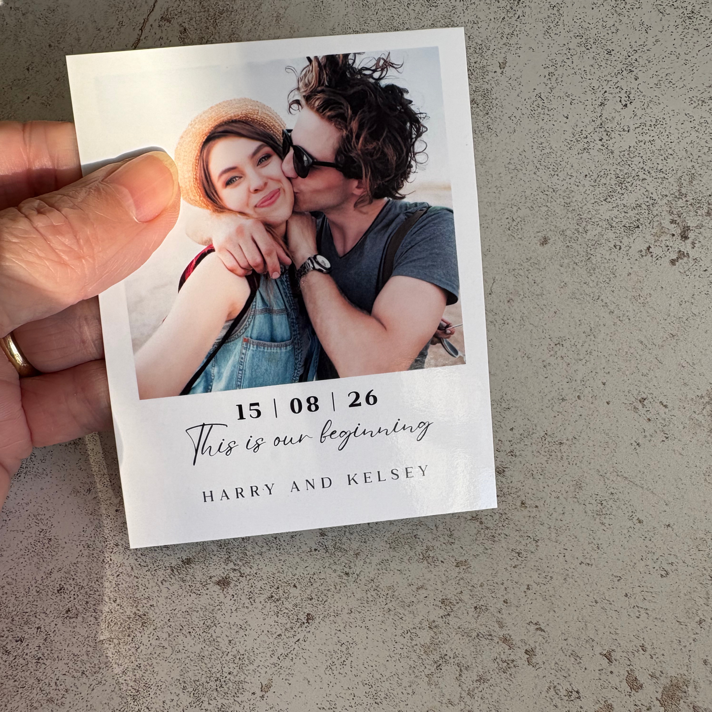 Personalised Polaroid Style Save the Date Fridge Magnet | Photo Wedding Keepsake Magnet