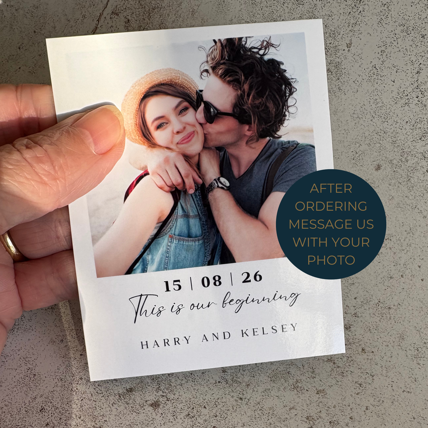 Personalised Polaroid Style Save the Date Fridge Magnet | Photo Wedding Keepsake Magnet