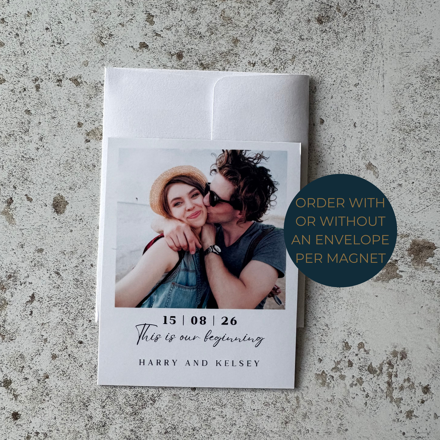 Personalised Polaroid Style Save the Date Fridge Magnet | Photo Wedding Keepsake Magnet
