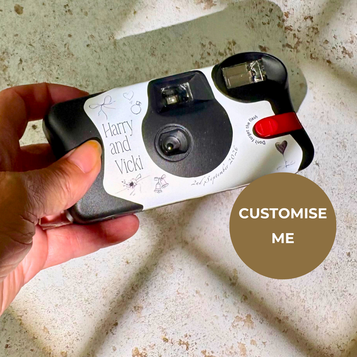 Personalised engagement party disposable camera product image 2