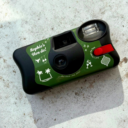Personalised Marrakech hen party camera wrap front