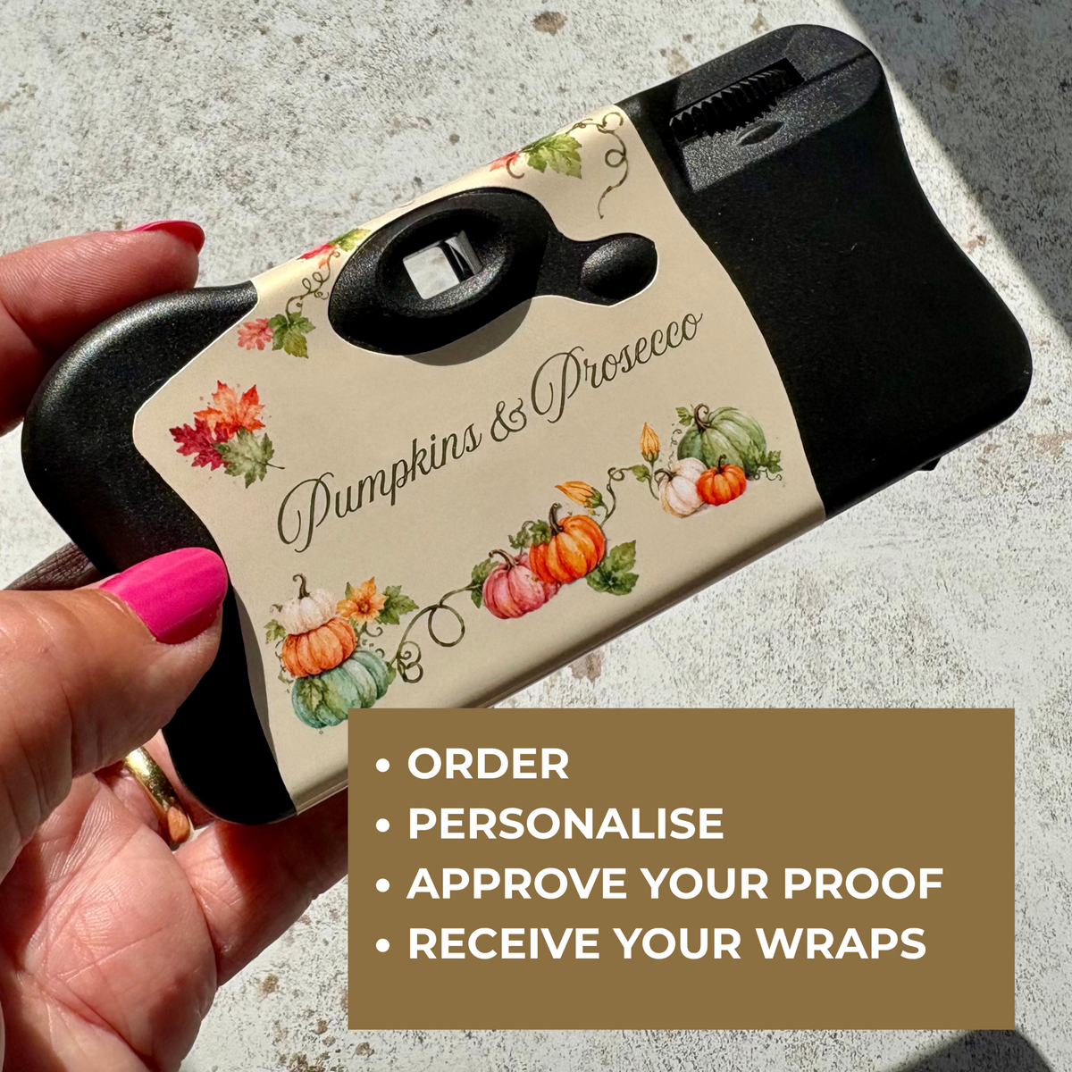 Kodak FunSaver flash type guide for camera wraps