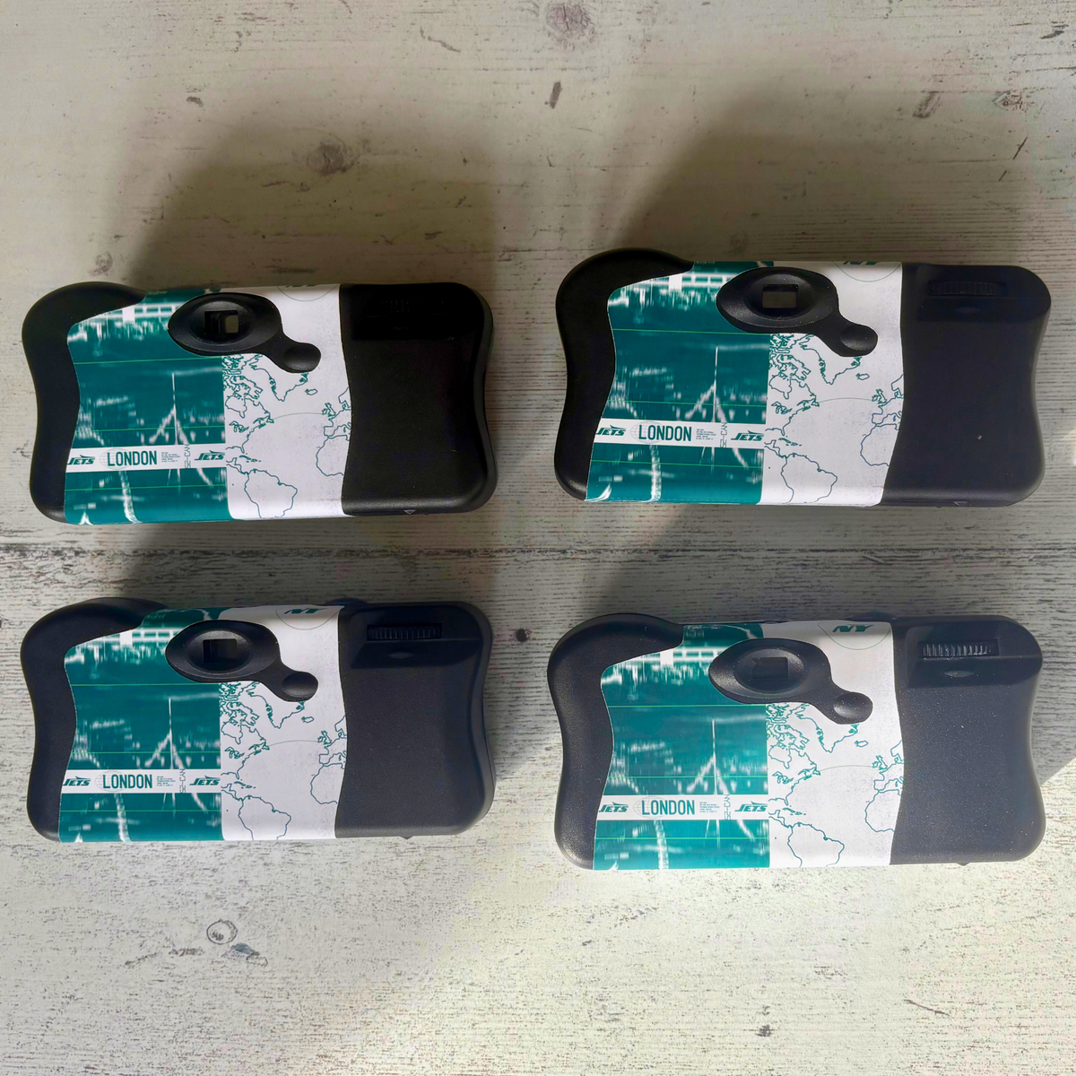 New York Jets London custom disposable camera wraps reverse