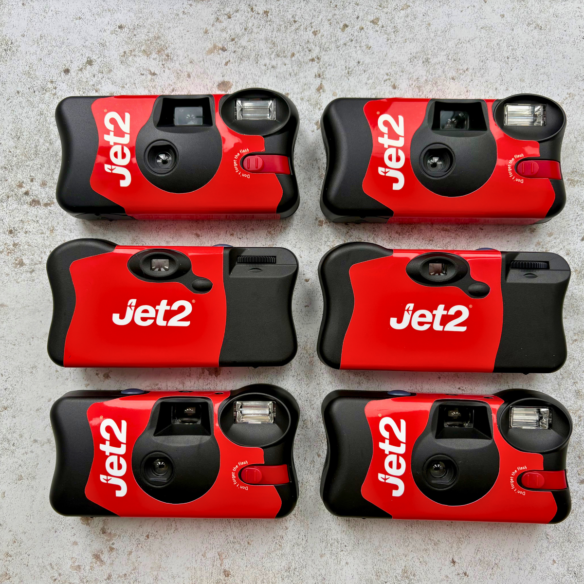 Jet2 red branded disposable cameras previous travel client commission